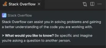Close-up of the Stack Overflow panel